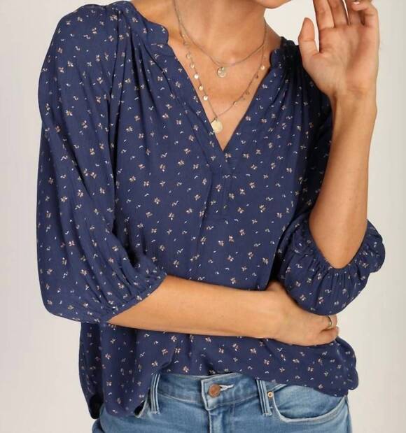 DYLAN Tops - NEW DYLAN emile v-neck top in indigo ditsy floral